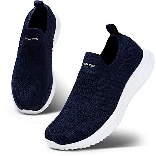 HKR Zapatillas Deporte para Mujer Ligeros Zapatos de Trabajo Calzado Cómodo para Caminar Gimnasio Jogging Azul Marino 37 EU
