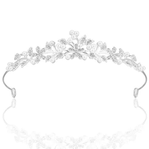 GEEHUA Corona de princesa para novia con diamantes de imitación, diadema de boda para reina, novia, cumpleaños, boda, desfile, Halloween, baile, festival, fiesta