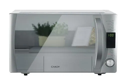 Candy CookinApp CMXG25GDSS, Microondas con grill, 25L, Digital, App simply-Fi, 5 niveles potencia, 40 programas automáticos, Plato giratorio 31,5cm, Express Cooking, 900W/1000W, Puerta espejo
