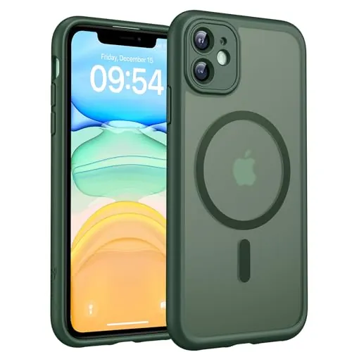 TOCOL Funda para iPhone 11 (6,1"), Compatible con MagSafe, Verde Alpino
