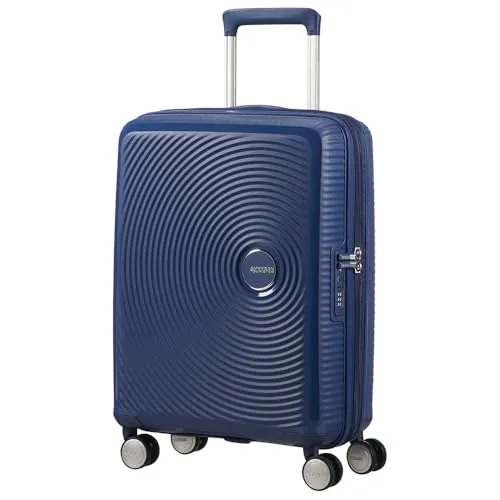 American Tourister Soundbox - Spinner S Expandible Maleta de Cabina, 55 cm, 35.5/41 L, Azul (Midnight Navy)