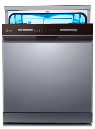 Midea Lavavajillas 60 cm+++ Inox para 14 servicios - Lavaplatos libre instalación - Compacto con 10 Programas de Lavado integrable - Filtro Antibacterias y Programación Horaria Nuevo Modelo