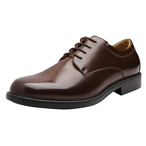 Bruno Marc Zapatos de Vestir Oxfords Zapatos de Cordones Clásico Zapatos de Traje Formales Derby para Hombre,Size 46,Marron/Oscuro,DOWNING-02