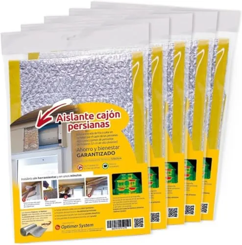 Aislante Persianas Cajón Autoadhesivo Aluminio 1.20x0.25m Pack 5