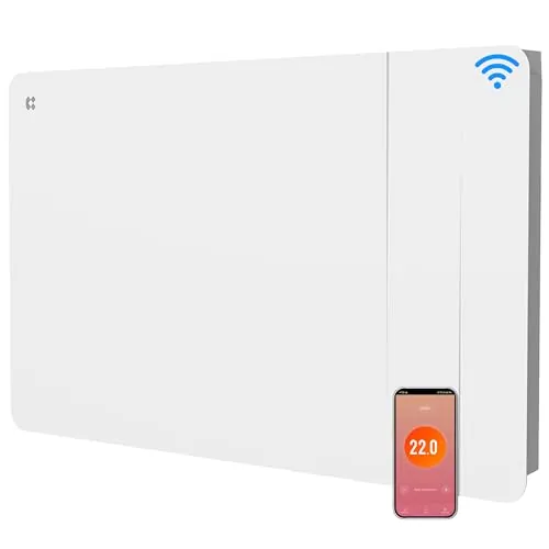 CIARRA Radiador de Inercia 1500W con Cerámica y Película Calefactora WiFi