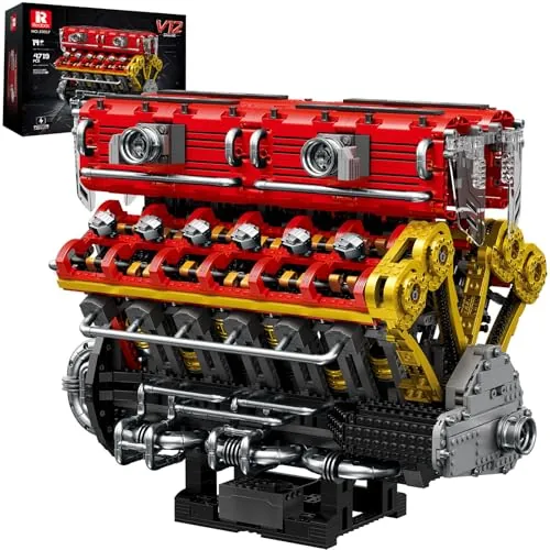 Reobrix Modelo de Motor V12 para Adultos, Gran Modelo de Motor de Automóvil