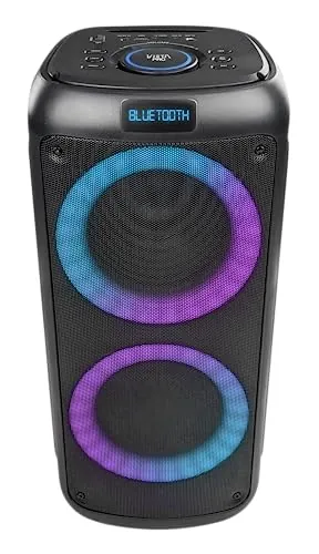 Vieta Pro Altavoz Bluetooth Potente Grande de 100 W, 9H de Batería, Radio FM y Luces Led RGB. Altavoces Autoamplificados Grandes Karaoke, USB TWS, Aux-In, Entrada de Micrófono Party 2