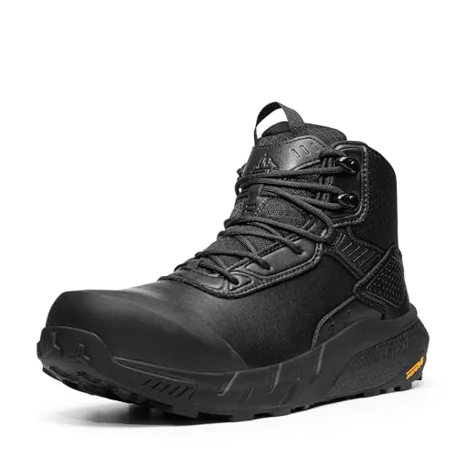NORTIV8 Botas Militares Hombre Policiales Impermeables,Negro,41.5 | Botas tacticas impermeables, punta de nano compuesto, tela Oxford con suela de goma duraderas y antideslizantes