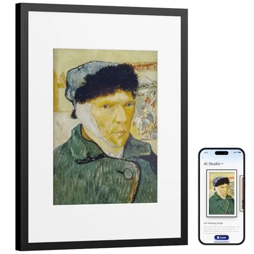SwitchBot KI Art Frame, 13.3'' Marco de Fotos Digital inalámbrico, Marco de Fotos de Tinta electrónica, batería de Larga duración, Mesa y Montaje en Pared, Compatible con Alexa, Arte generado por IA
