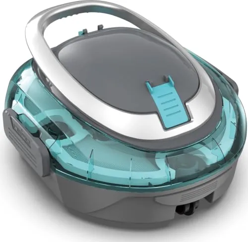 BRINBO S2 Robot Piscina,Doble Filtración,Robot Limpiafondos Piscina Sin Cable,Doble Motor,90 Minutos de Limpieza,Carga en 2.5h,Autoaparcable,Piscinas 80m²,BLU Grigio