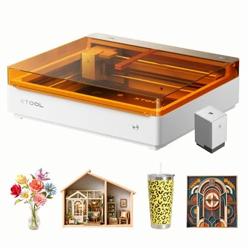 xTool M2 20W Grabadora láser cerrada Clase 1 con impresora CMYK y doble cámara. Corta madera gruesa y acrílico a todo color. Potencia industrial para pequeñas empresas, fácil y segura