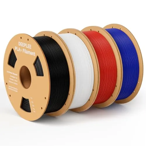 DEEPLEE Filamento PLA+ 1.75 mm, Pack 4 x 1 kg, 4 colores