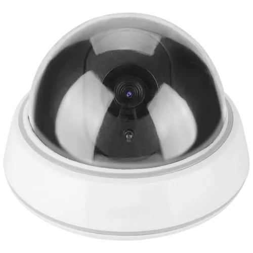 Cámara de vigilancia Falsa, Cámara de Seguridad Falsa con luz LED roja Intermitente de Alarma Cámara de Seguridad Falsa Impermeable con luz Intermitente Parpadeante para Uso Interiores Aire Libre