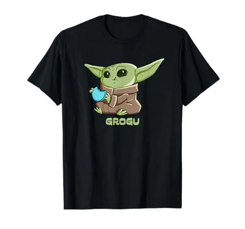 Star Wars The Mandalorian Grogu Blue Cookie Space Macaron Camiseta