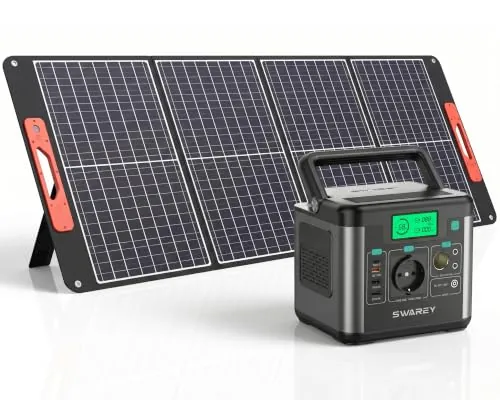 SWAREY Estción de Energía Portátil S160 con Panel Solar de 100W, Generador Solar de 222Wh, Salida de CA de 300W (600W Pico), Puerto USB-C de 65W para Camping, Viajes, Pesca, RV