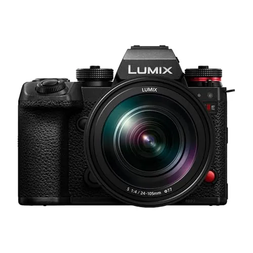 Panasonic LUMIX S1IIE Cámara Sin Espejo de Fotograma Completo, 24MP, Cs4K 60p Área Completa, Video 6K 30p Open Gate, I.S. Activo, Grabación 4:2:2 10 bit, Montura L, DC-S1M2ESME, Objetivo 24-105mm F4