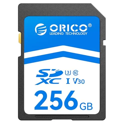 ORICO SD30 Tarjeta SD 256GB UHS-I C10 U3 V30, Lectura hasta 100 MB/s