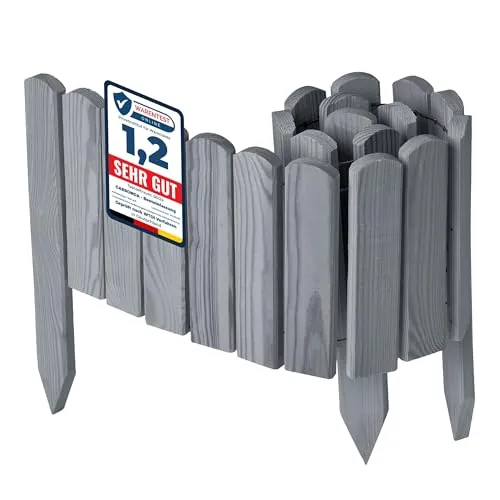 Garronda Bordura Jardín 100 x 20 cm Cerca Baja Valla Gris GD-0148