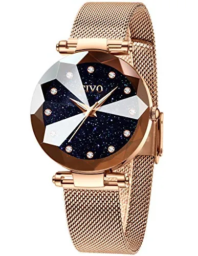 CIVO Relojes para Mujer Reloj Damas de Malla Impermeable Lujo Minimalista Elegante Banda de Acero Inoxidable Relojes de Pulsera Moda Vestir Negocio Casual Reloj de Cuarzo
