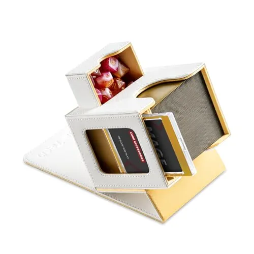 Mage Tech Caja de mazos para MTG Commander - Diseño patentado, expositor Commander, como porta-mazos, cabe 100 cartas con doble funda, incluye ladrillo de cartas de 35 pt y bandeja para dados (5. Halo