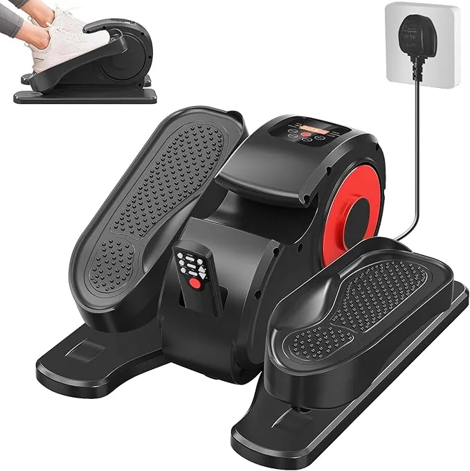 Ejercitador de Pedal Elíptico,Escritorio con Pantalla Control Remoto Pedal Antideslizante,Mini Elíptica Portátil de Velocidad Ajustable para Gimnasio en Casa Oficina