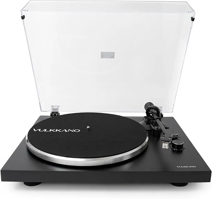 VULKKANO TD10 Tocadiscos con Brazo de precisión, Ecualizador Fono/línea Integrado y diseño Elegante Compatible con vinilos de 33 y 45 RPM.