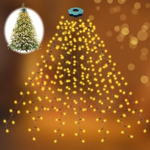 Guirnalda De Luces Led Para Árbol De Navidad De 400 Led, 2 m x 16 Hilos Con Enchufe, 8 Modos De Iluminación, Temporizador, Ideal Para Decoración Navideña De Interior y Exterior, Ideal Para Árboles De