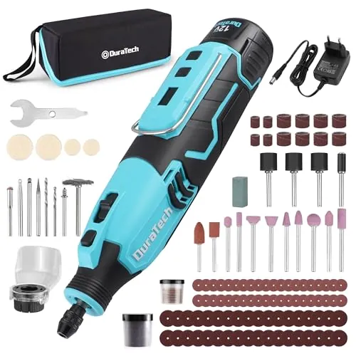 DURATECH Amoladora Inalámbrica 12V con 118 Accesorios, 35000RPM