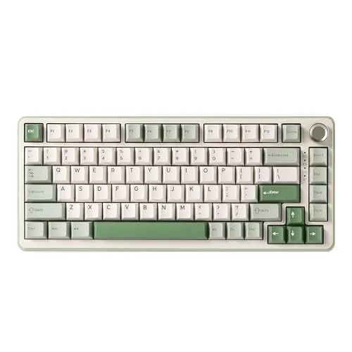 YUNZII B75 PRO - Teclado mecánico inalámbrico, teclado para juegos 75% con montaje gasket, teclado personalizado de intercambio en caliente con perilla, interruptores prelubricados RGB, Bluetooth