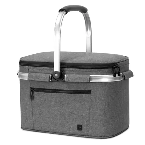 ALLCAMP Cesta Nevera Plegable con Tapa, Pequeña