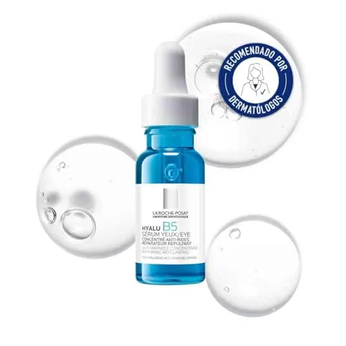 La Roche Posay Sérum de Ojos, Tratamiento Dermatológico Reparador y Rellenador, Apto para Pieles Sensibles, Fórmula con Ácido Hialurónico y Vitamina B5, Hyalu B5, 15 ml