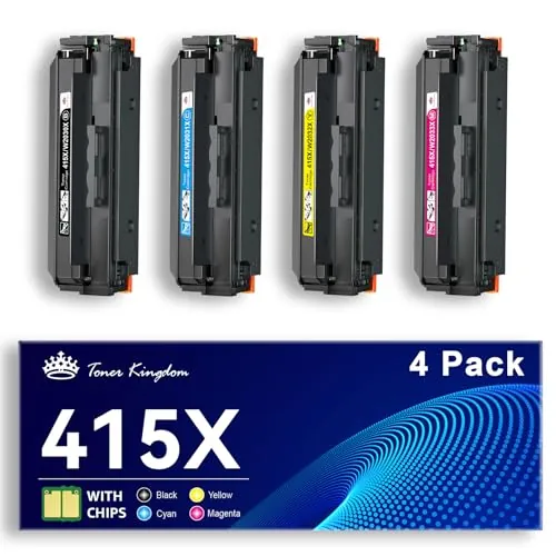415X M479dw M479fdw M479fdn Toner con Chip Compatible para HP 415X 415A | 4-Pack para HP Color LaserJet Pro MFP M479fdn Toner M479fdw M479dw M454dw M454dn M479fnw M480f W2030X W2031X W2032X W2033X