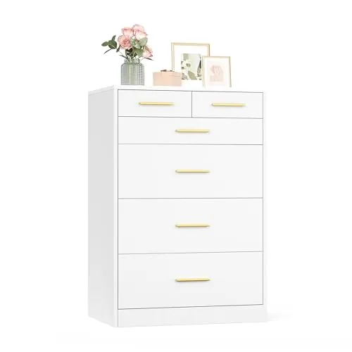 VASAGLE Cómoda para Dormitorio, 6 Cajones, 60,2 x 40 x 88,4 cm