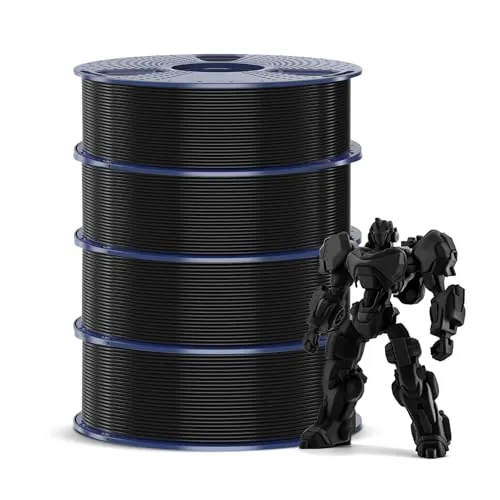 SUNLU 4KG PETG Filament Paquete, 1KG por Carrete, 4 Rollos, Negro*4
