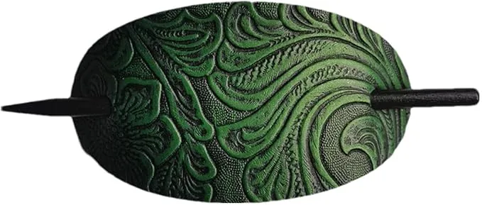 pasador de pelo de cuero con - Pinzas para el pelo con forma ovalada de piel sintética | Pinza de pelo de estilo vintage de cuero y tobogán de pelo para damas y niñas