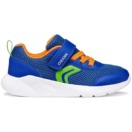 Geox J SPRINTYE Boy A - Zapatillas Deportivas, Color Azul y Naranja, Talla 32 EU