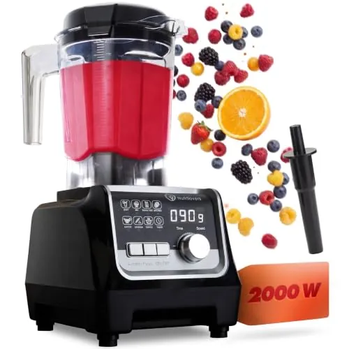 Nutrilovers Batidora de Vaso Alto Rendimiento 2000W, 2L, Sin BPA