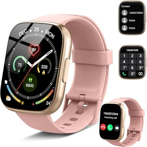 Reloj Inteligente Mujer, 1.95" HD Smartwatch con Llamadas Bluetooth, 110+ Modos Deportivos, 2026 Smart Watch con Pulsómetro/Monitor de Sueño/Podómetro, IP68 Pulsera Actividad para Android iOS, Rosa