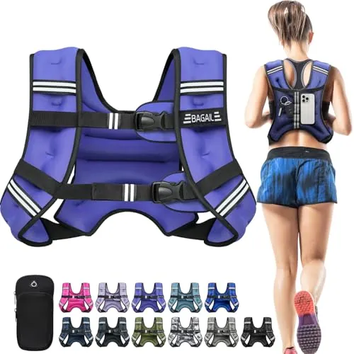 BAGAIL Chaleco Lastrado para Entrenamiento de Fuerza, Talla de Busto Ajustable, Bolsillo Práctico, Ideal para Entrenamientos en Gimnasio, Yoga y Ejercicios Aeróbicos