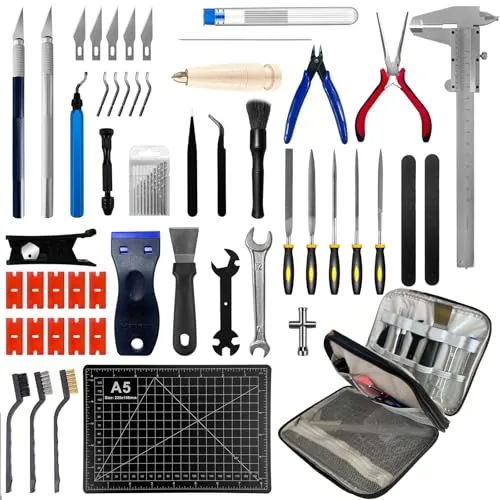 70PCS Accesorios Impresora 3D, Kit de Herramientas Impresoras 3D con Set de Limpieza de Toberas, Agujas de Limpieza, Herramientas de eliminación, Cuchillo de reparación, Herramientas Impresora 3D