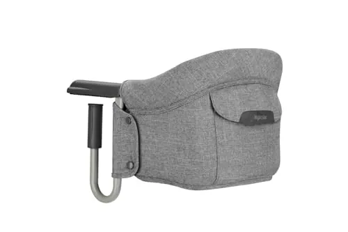 Inglesina Fast, Asiento de Mesa Plegable, Gris Claro (Stone Grey), Fácil de Transportar, Lavable, Instalación Segura, Hasta 15 kg, 35 x 27 42 cm