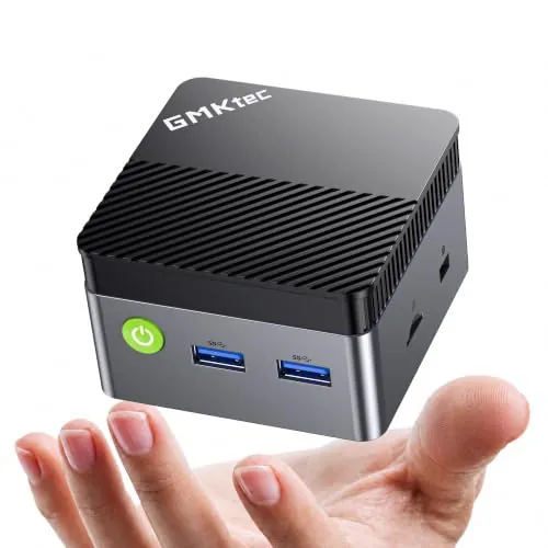 GMKtec G5S Mini PC, 3 años de Soporte, Mini Ordenador Intel N5095 Superior a N5030/J3355, 8GB LPDDR4 128GB SSD M.2, Doble HDMI 4K@60Hz, USB 3.2 x3, WiFi 6, BT 5.2, Ranura SD