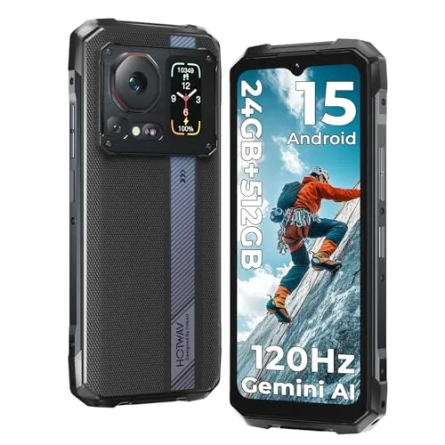 HOTWAV Cyber 16 Pro Movil Irrompible Android 15, 24GB RAM+512GB ROM/2TB TF,6.6 FHD 120Hz Teléfono Móvil Resistente 6280mAh 33W,108MP+24MP+32MP, Octa Core, IP68&IP69K/GPS/NFC/OTG/Face ID/Dual-SIM