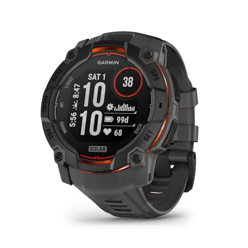 Garmin Instinct 3 Solar 50 mm, Reloj Inteligente con GPS, Blanco