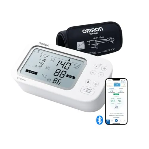 OMRON X7 Smart AFib Tensiómetro | Detecta Fibrilación Auricular con cada toma de tensión en casa | Clínicamente validado incl. embarazo y diabetes | 2 Usuarios | Brazalete Intelli Wrap 22-42cm