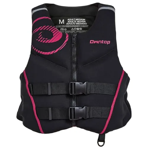 Owntop Ayuda a la Flotabilidad para Adultos | Chaleco de Natación de Neopreno Ligero | Chaleco de Flotabilidad Plegable con Doble Correa de Ajuste para Kayak, Paddle y Navegación(Rosa,M)