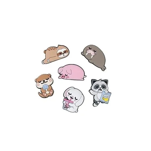 Mr. Wonderful Set de Charms Lazy Bo-Bo – 6 Charms de Caucho Decorativos – Accesorios Originales