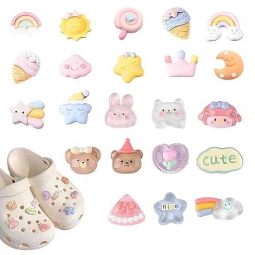 Shwdsy Conjunto de 22 colgantes de cocodrilo, accesorios de cocodrilo con temática de dibujos animados, broches de cocodrilo de resina, colgantes de cocodrilo para niños, resistentes y duraderos, idea