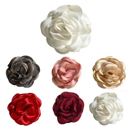 LAKPYN 6 Piezas Broche De Flores,Broche De Flor De Rosa Grande