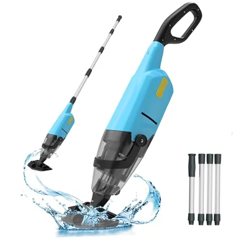 Aspirador de piscina manual, aspirador de piscina inalámbrico recargable para eliminación rápida de suciedad, limpiador submarino ligero para piscinas fuera del suelo y enterradas, spas y Hot Tub